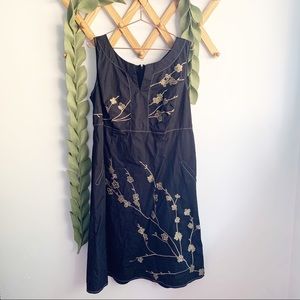 EShakti Embroidered Black Dress